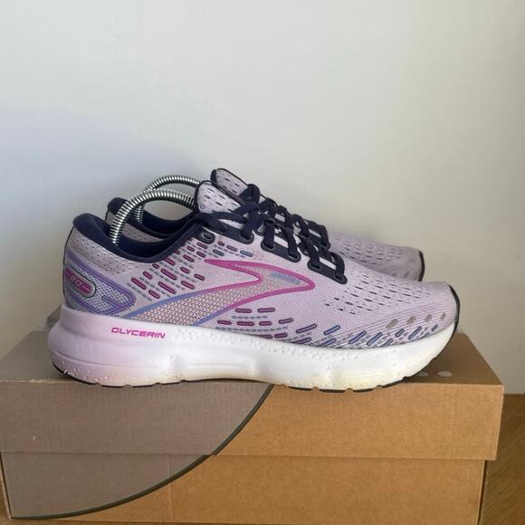 Brooks Glycerin 20 Purple/White Women Running Sneakers - SZ 8 - Picture 2 of 12